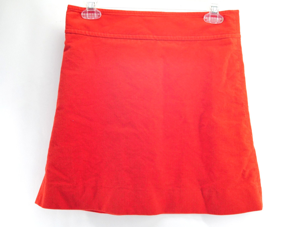 J. Crew Women's Mini Skirt Corduroy Red Size 02 Zip Button Closure